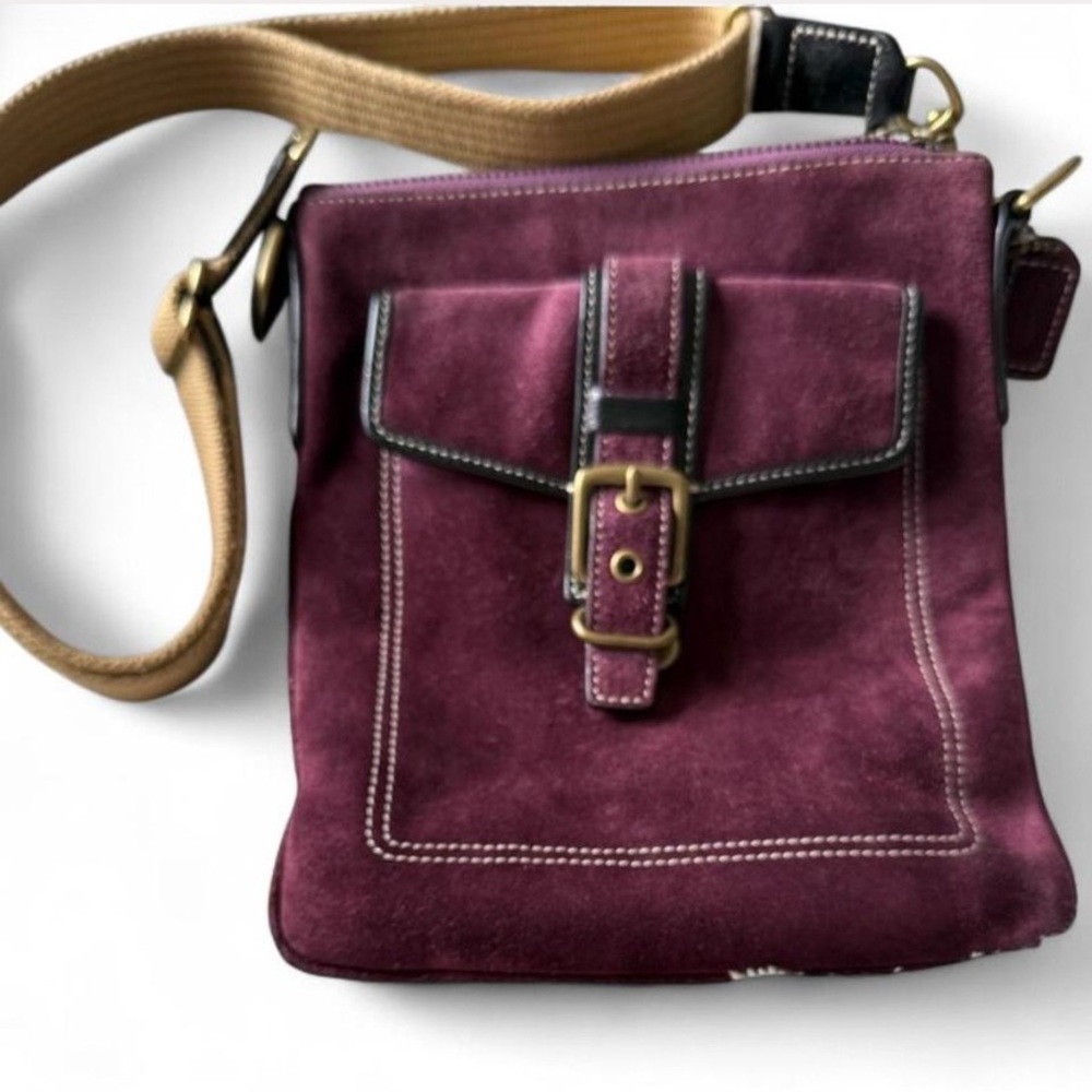 Coach Plum Suede Crossbody Bag